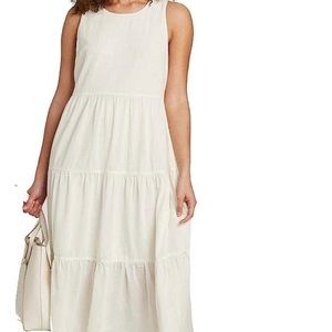 Women's Sleeveless Tiered Dress A New Day White